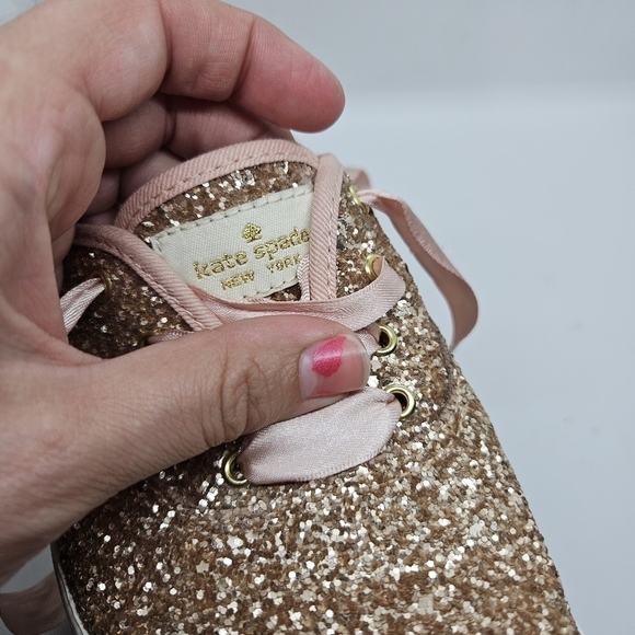 Keds for Kate Spade pink glitter low top sneakers size 7 - Picture 9 of 10